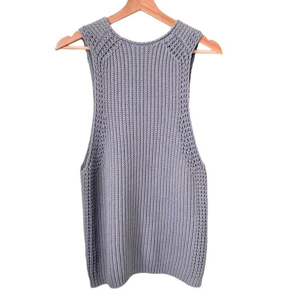 Vince Italian Waffle Knit Sweater Vest - Pale Blue Size XS - Picture 4 of 13